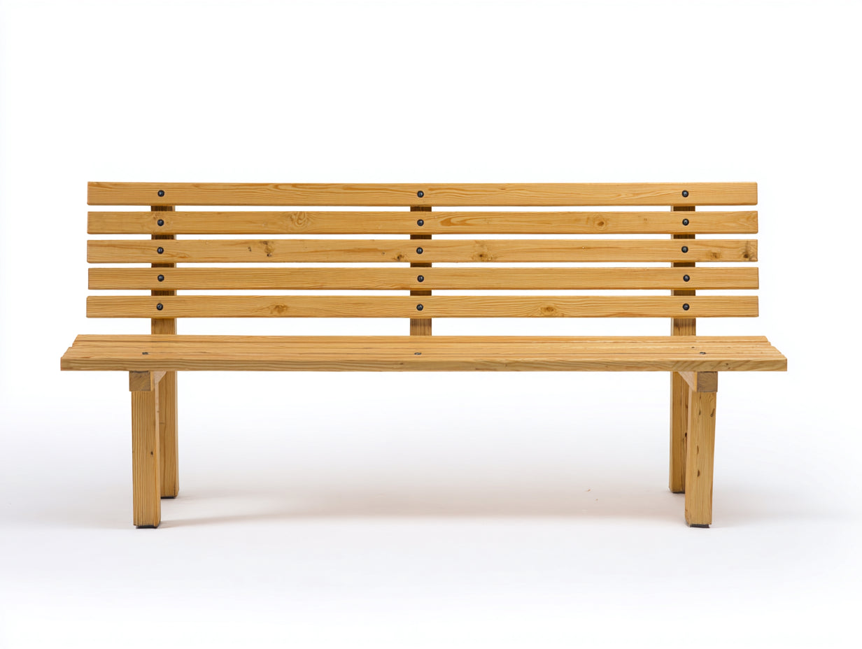 Bancos de jardín de madera 180x55x82 cm - marrón claro - diseño clásico con respaldo