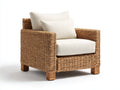 Sillones de ratán de jardín trenzado 85x80x84 cm marrón natural y beige estilo rústico para exterior