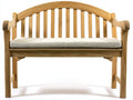 Bancos de jardín de madera maciza 120x60x95 cm marrón natural con cojín beige estilo clásico para exterior