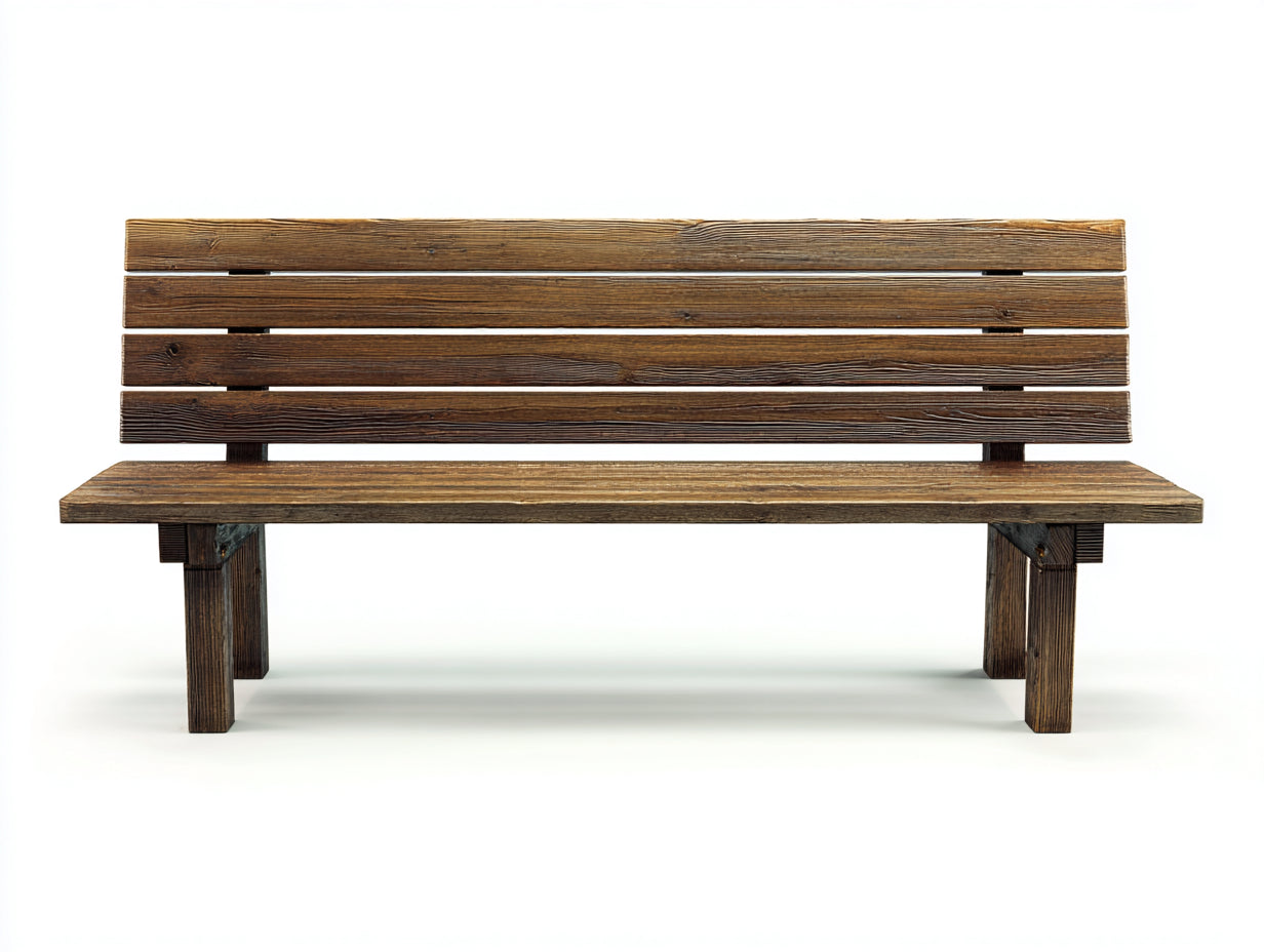Bancos de jardín de madera 180x60x85 cm - marrón - diseño rústico con respaldo