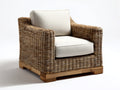 Sillones de ratán de jardín trenzado 82x78x80 cm marrón natural y beige estilo rústico para exterior