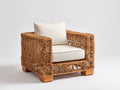 Sillones de ratán ratán tejido 90 x 85 x 82 cm - Marrón natural y beige - Diseño exterior con estructura abierta