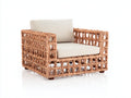 Sillón de ratán con cojines 95x88x72 cm - ratán natural y beige - diseño trenzado abierto