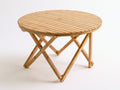 Mesas de jardín redonda de madera maciza 100x100x75 cm marrón natural plegable para exterior