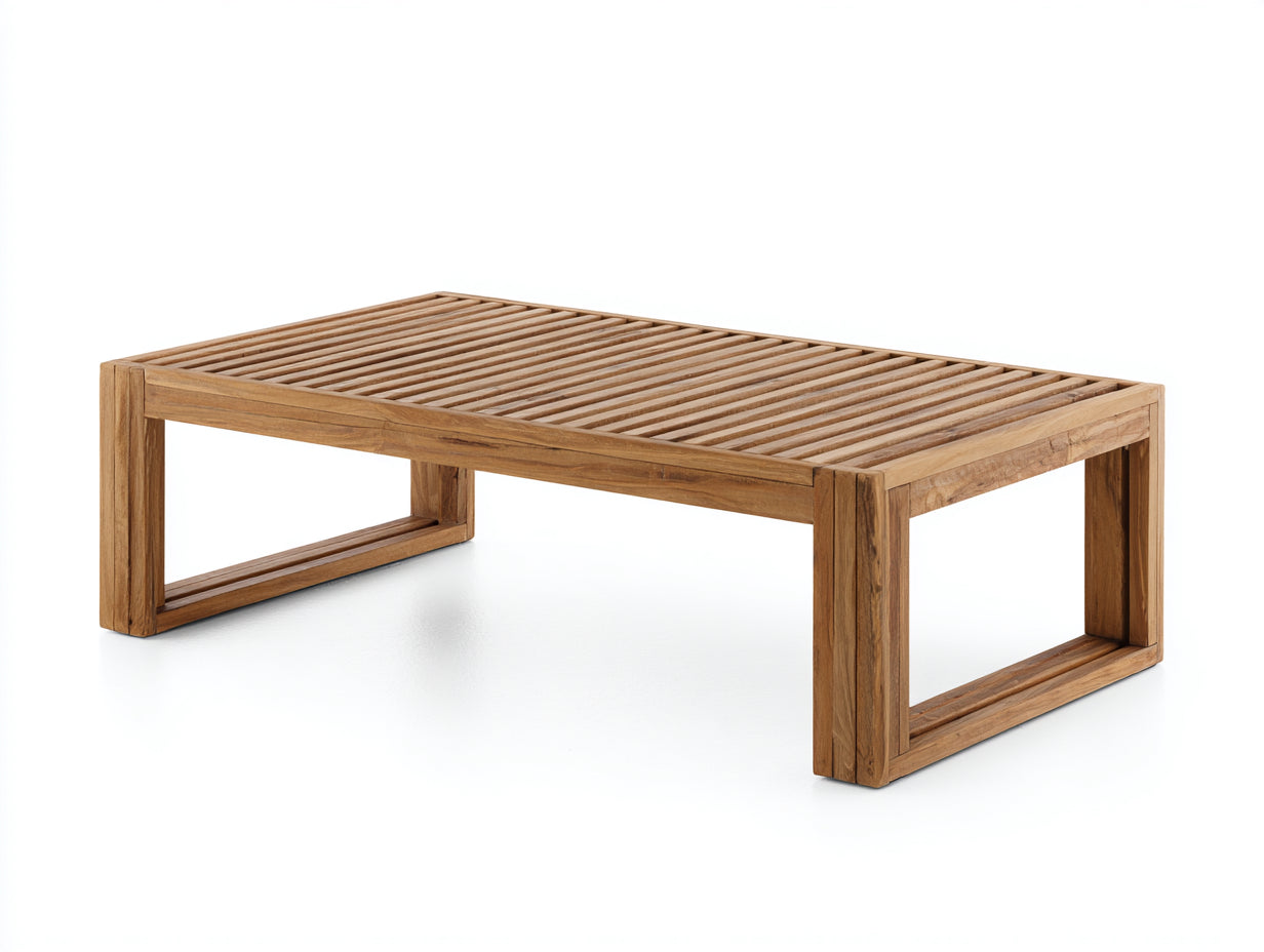 Mesas de jardín de madera 120x70x35 cm - marrón claro - mesa baja con tablero de lamas