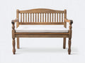 Bancos de jardín de madera 120x58x86 cm - marrón y beige - estilo clásico con respaldo y reposabrazos