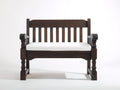 Bancos de jardín de madera maciza 120x55x88 cm - marrón oscuro y blanco - diseño clásico con reposabrazos