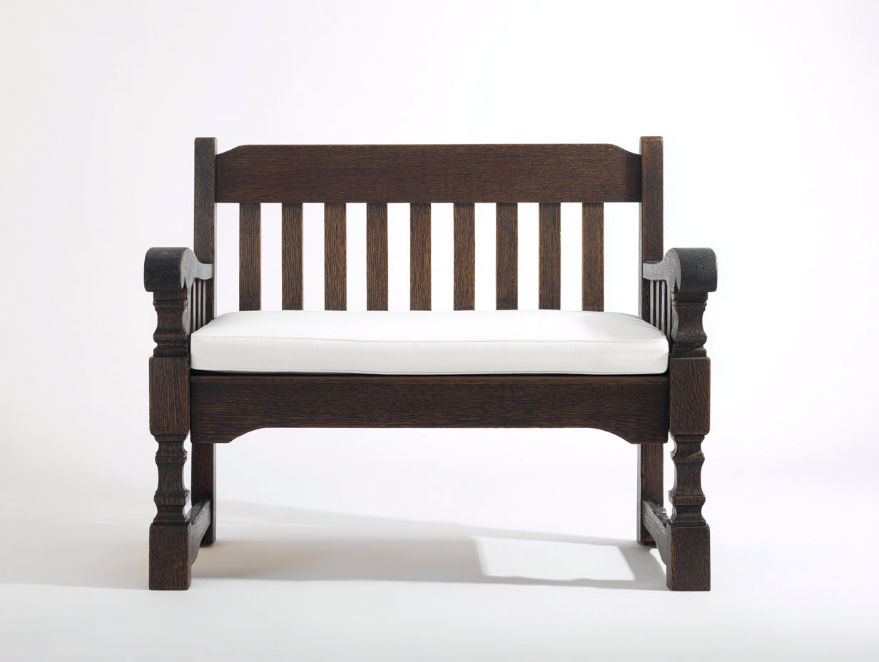 Bancos de jardín de madera maciza 120x55x88 cm - marrón oscuro y blanco - diseño clásico con reposabrazos