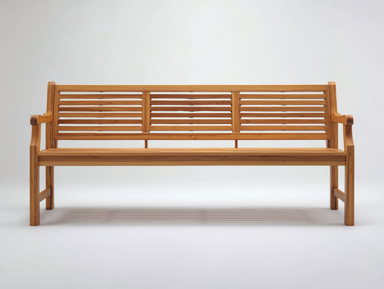 Bancos de jardín madera maciza 180 x 60 x 90 cm - Marrón claro - Diseño clásico de listones